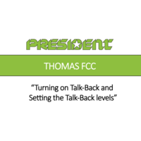 Turning on Talk-Back and setting the Talk-Back level