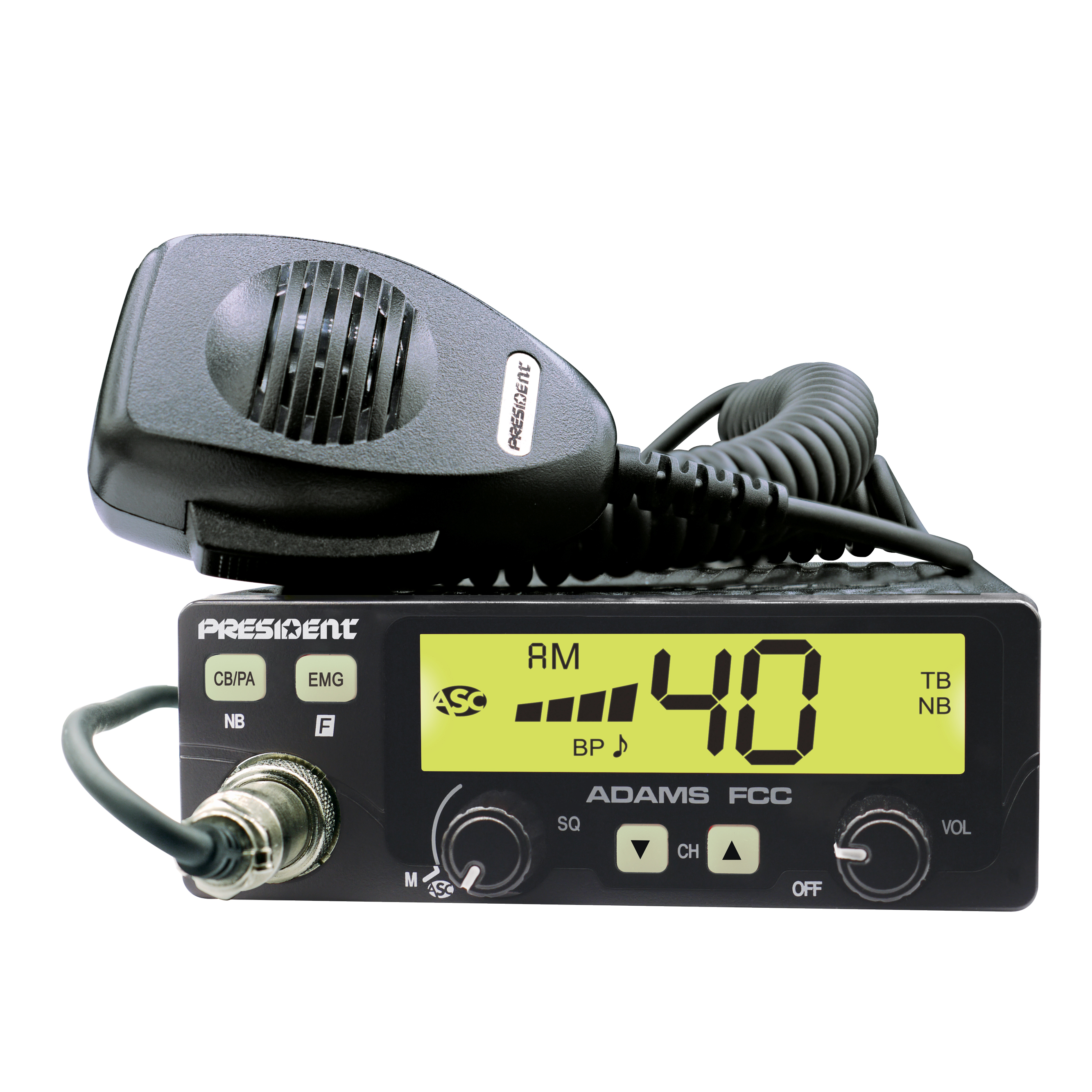 ADAMS FCC - AM-transceivers - CB-Radios - Group President Electronics USA